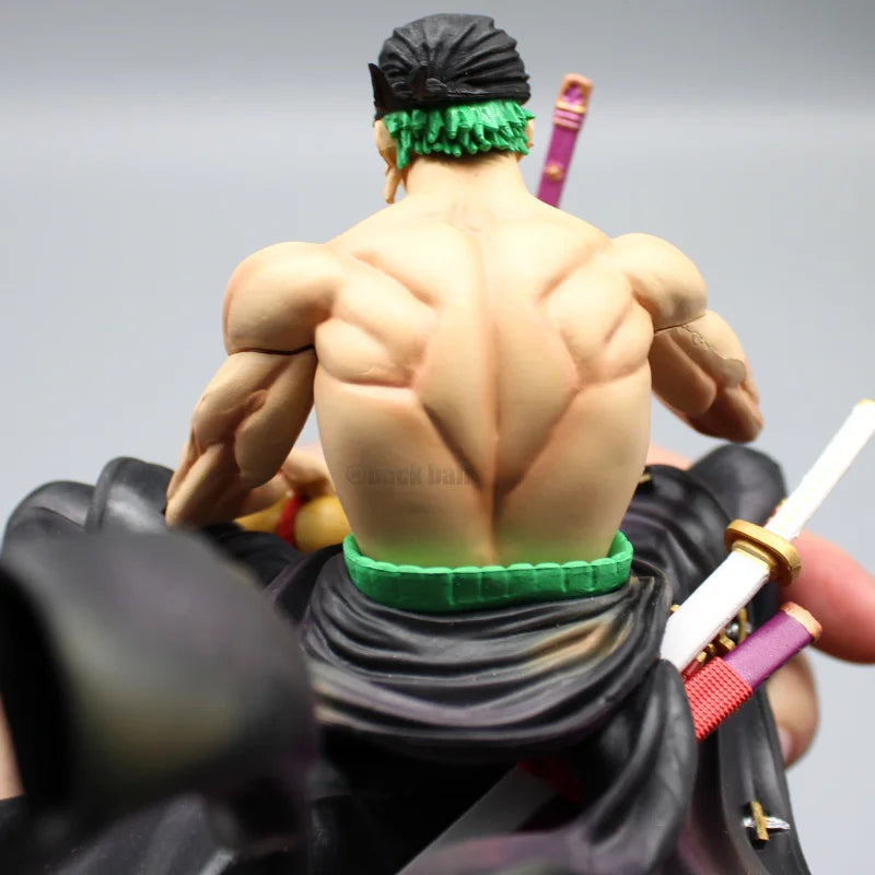 One Piece Zoro 15cm Figuren Roronoa Zoro mit 2 Köpfen Anime Figur PVC Statue Modell Schreibtisch Sammlung Puppe Dekoration Spielzeug Geschenke