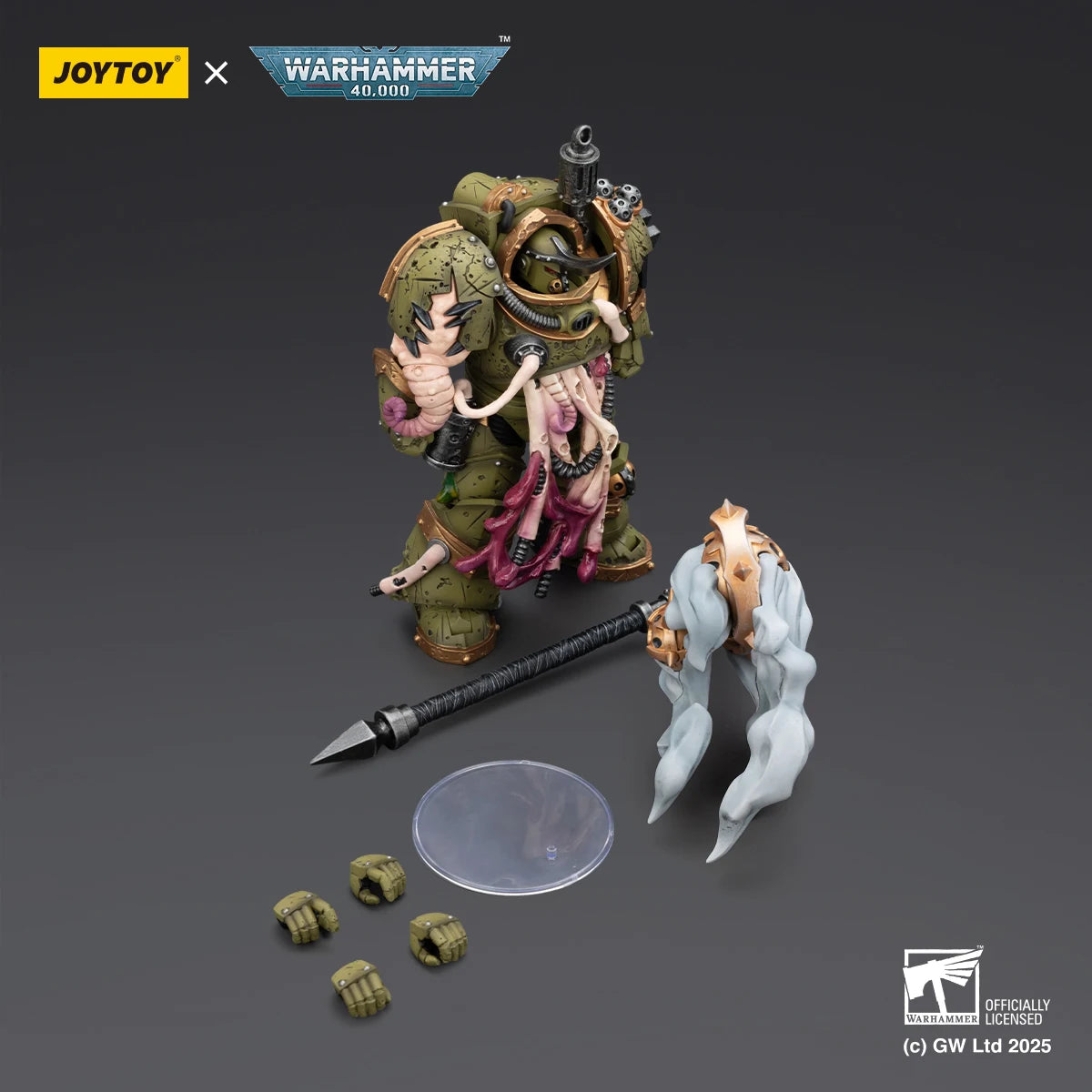 JOYTOY Warhammer40K Action Figure Death Guard Blightlord Terminator Plague Marine Icon Bearer Anime Figurine Joint Movable Model