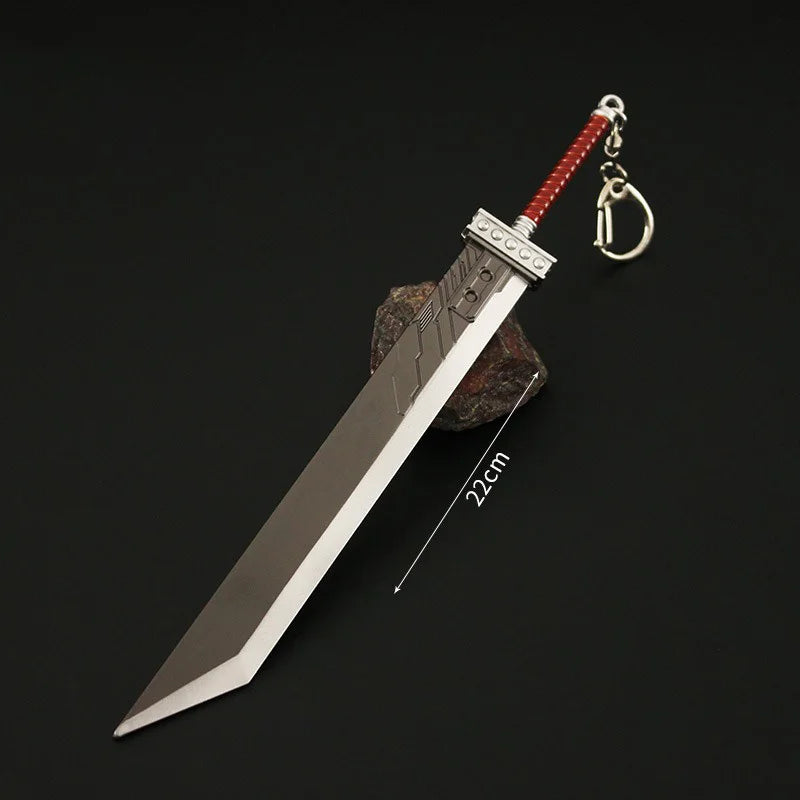 Final Fantasy Weapon Model - 22cm (8.66 Inches) Zinc Alloy, Rustproof, Dull Blade - Perfect for Game Fans, Collectors, and Gifts