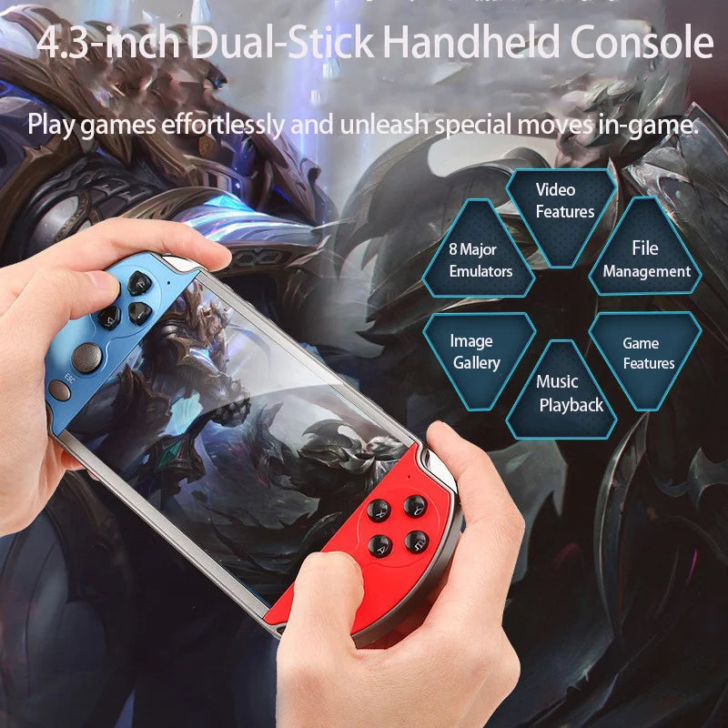 X7/X7 Plus Portable Gaming Console, 4.3/5.1-inch HD screen, Portable Audio-Video Player, Classic Games, Over 10,000 Free Built-
