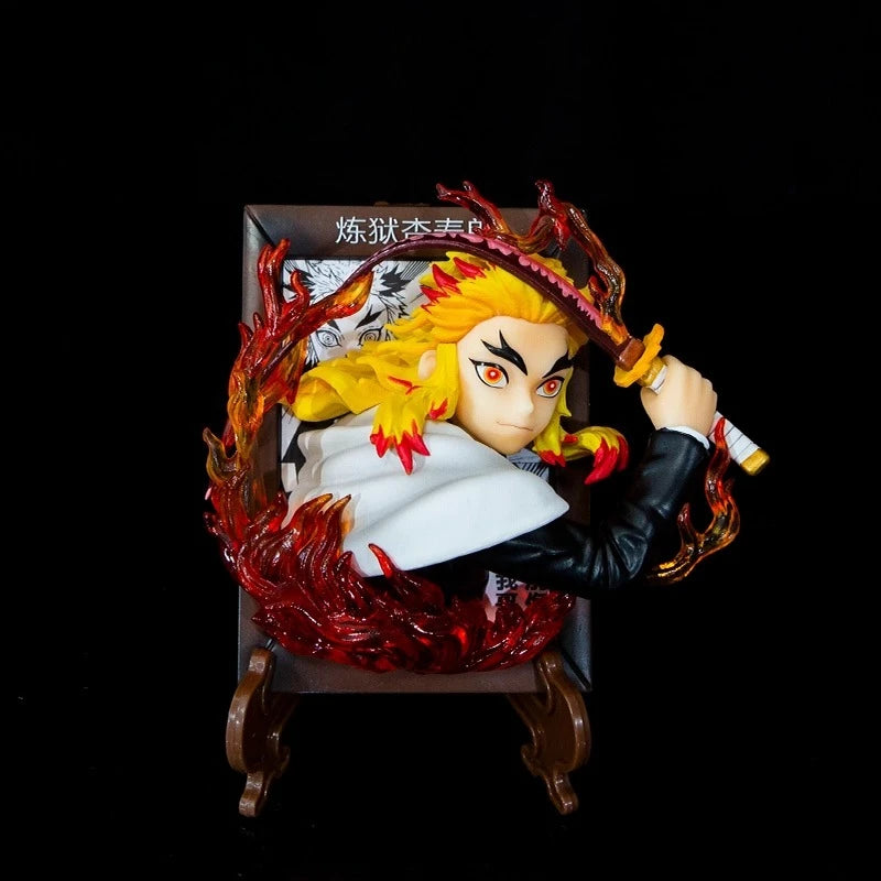 Demon Slayer Actionfigur Kanroji Mitsuri Rengoku Kyoujurou Kreativität Fotorahmen Kühlschrankmagnet Ornament 10 cm