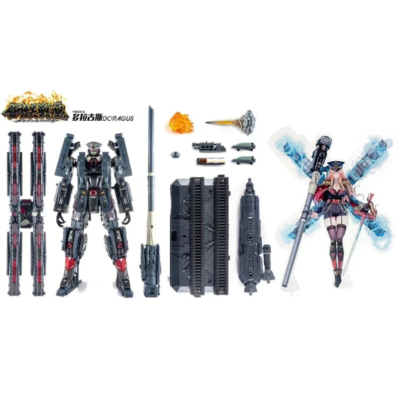 In Stock TOYSEASY YW2202 Xing Tian JS-02 YW2203 Zhu Rong JS-04 Minɡ He Alloy Warship Transformation Action Figures Collection