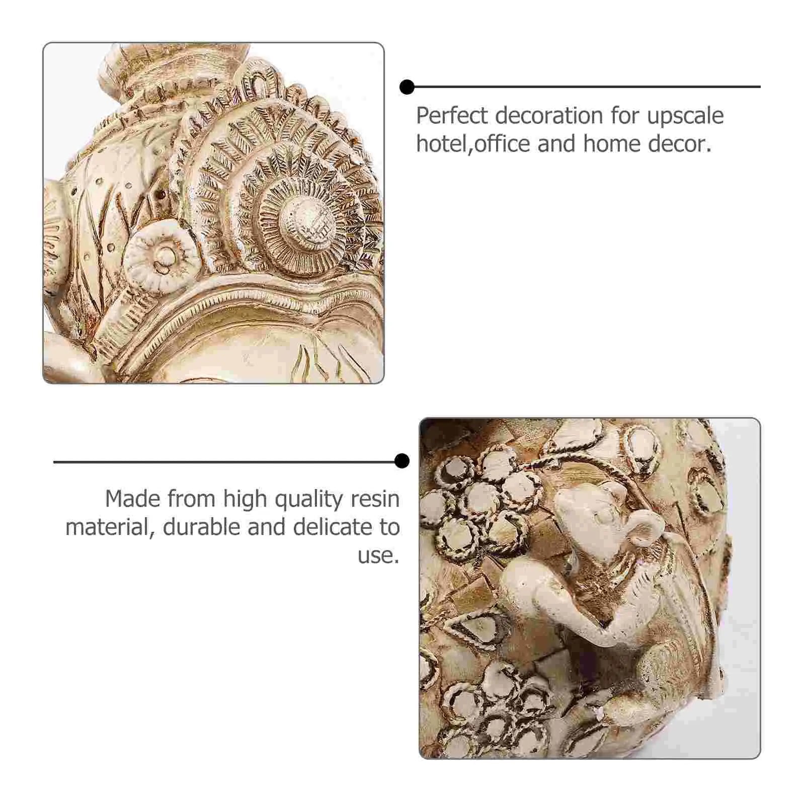 1 pc Elephant God Statue Resin Ganesha Statue Indian Ganesha Sculpture Home Desktop Decoration Hand Crafted Religious Sculpture