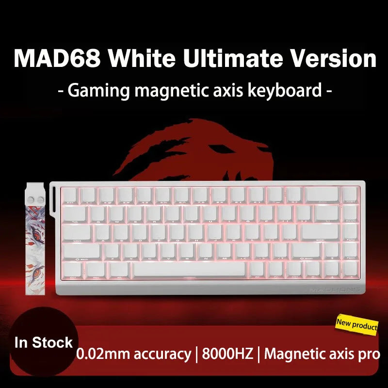 MADLIONS MAD 60/68HE Gaming-Tastatur mit magnetischem Schalter, kabelgebunden, Key Web Drive, benutzerdefiniertes 8K 61/68 Return RT, einstellbarer Tastenanschlag, Hot Swap