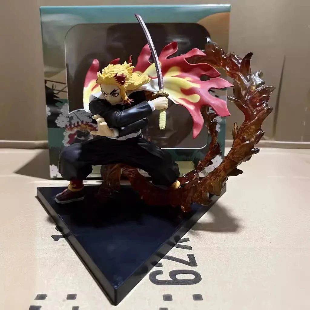20CM Demon Slayer Anime Figure Inflammation Hashira Rengoku Kyoujurou Adult Action Figure Collect Ornaments Model Doll Gift Toys