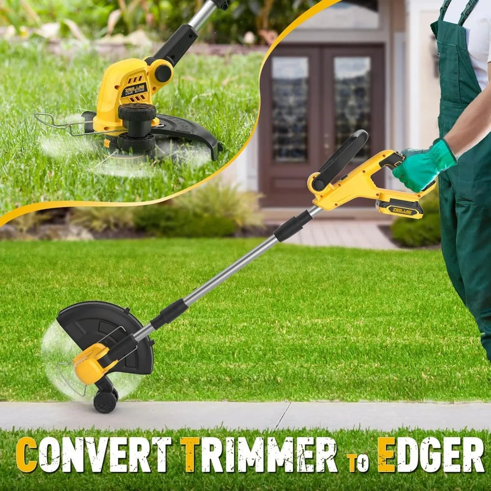 13-Inch 20V Electric Lawn Mower & 12 Inch 20V Weed Wacker Battery Operated Lawn Edger