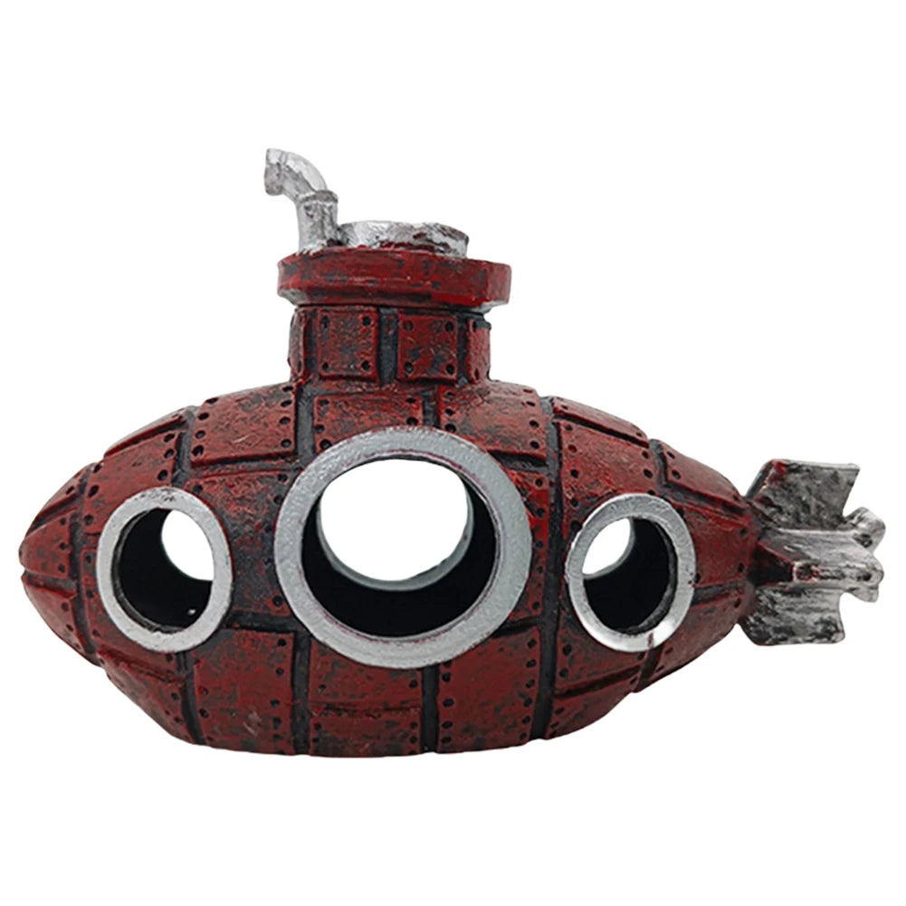 Aquarium Submarine Ornament Submarine Wreck Decoration Fish Tank Landscaping Decoration for Themed Aquarium Landscaping