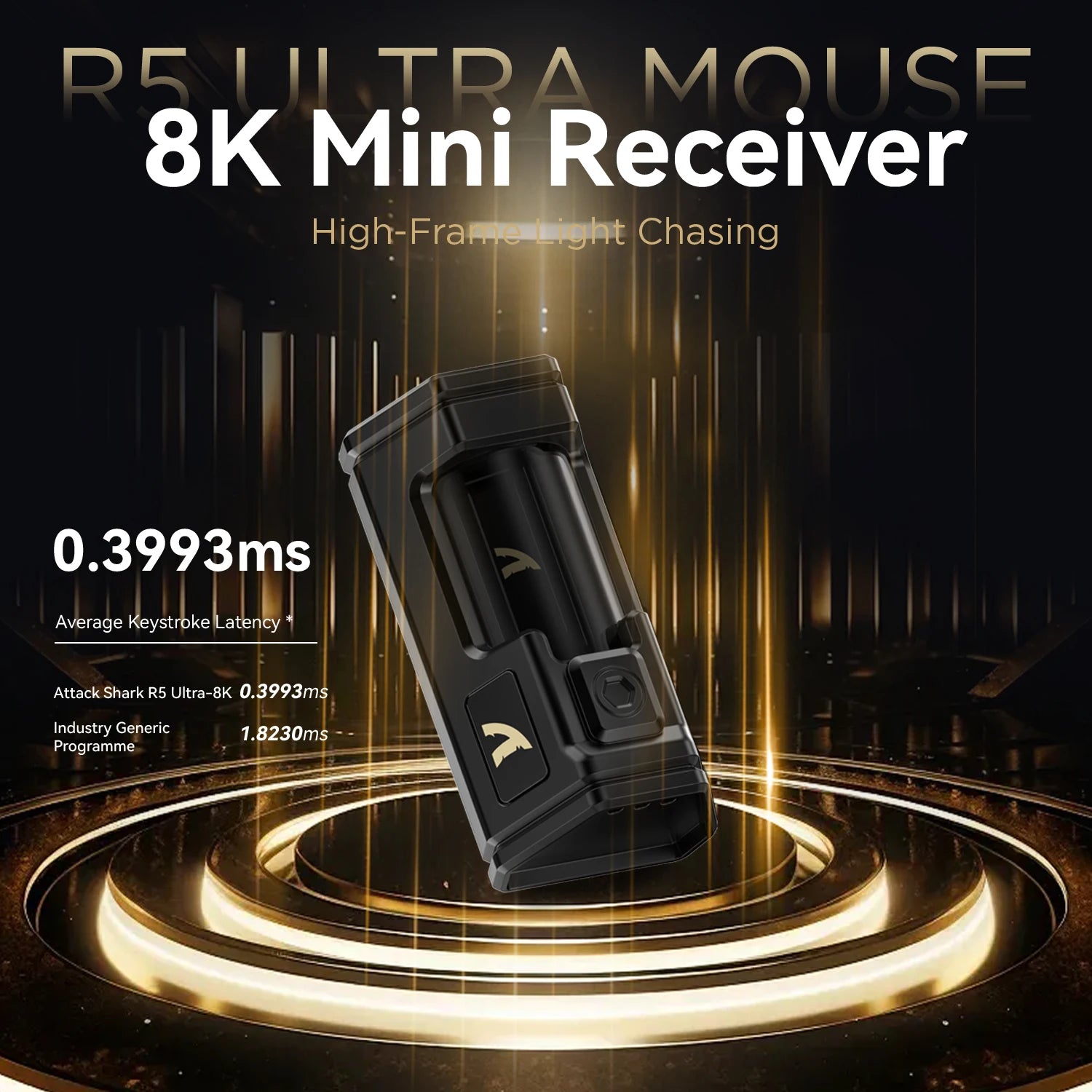 Безжична 8K геймърска мишка ATTACK SHARK R5 Ultra, екологична, от въглеродни влакна, сензор PAW3950Max, контролер Nordic52840