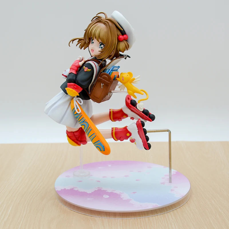 19cm Cardcaptor Sakura Sakura Kinomoto Anime Girl Figure #918 Card Captor Sakura Kerberos/Kero-chan Action Figure Model Doll Toy
