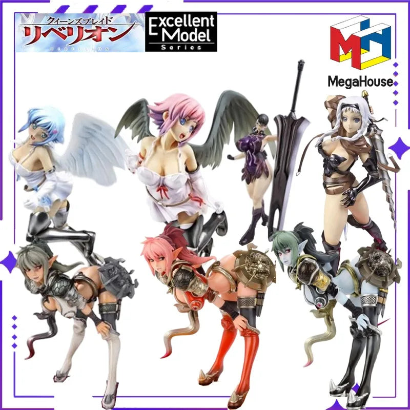 MegaHouse Original Authentic Queen's Blade Rebellion Cattleya/Katerea, Mellona Finished Dolls Exquisite Models Handmade ToysGift