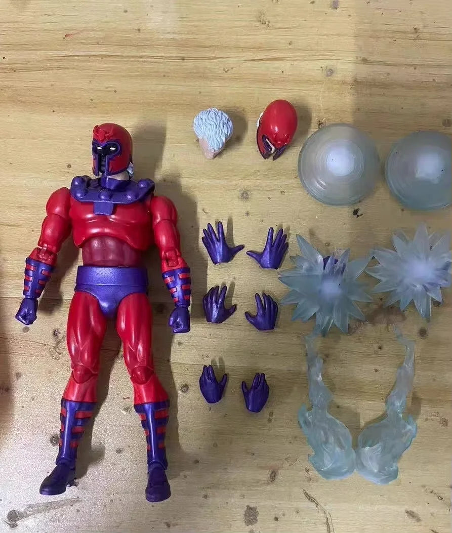 In Stock Mafex Anime Figures X-Men Magneto Figure Toy 3 Heads Action Figure Boys Collection Model Desk Decorat Ornament Gift Toy