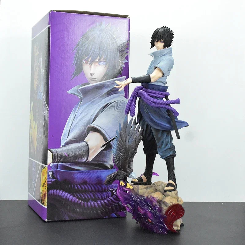 27cm Anime Uchiha Sasuke Statue Naruto Fighting Figurs GK Uzumaki Figures Shippuden Model PVC Collection Model Perimeter Toys