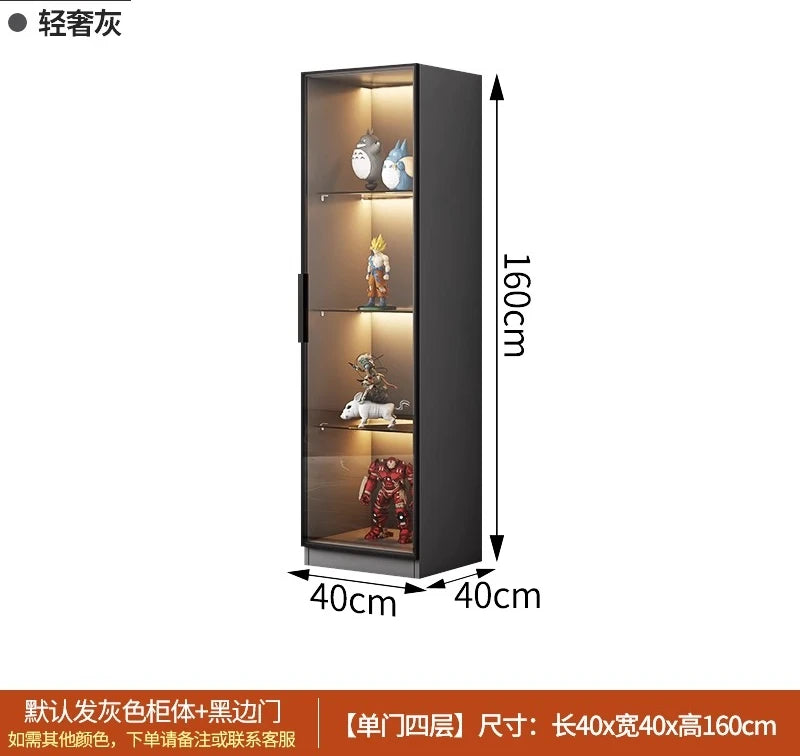 Custom Glass Door Figure Display Cabinet Display Home Living Room Blind Box Toy Lego Model Ornament