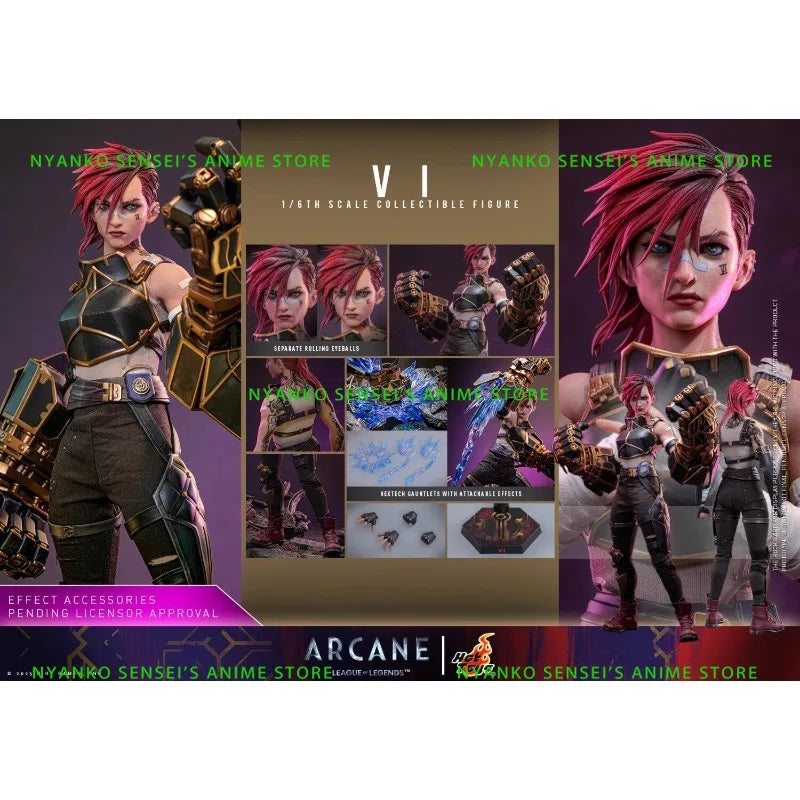In Stock Hot Toys League of Legends Arcane Season 2 Vi TMS138 1/6 Scale Action Figure Anime Model Trendy Toys Collectibles