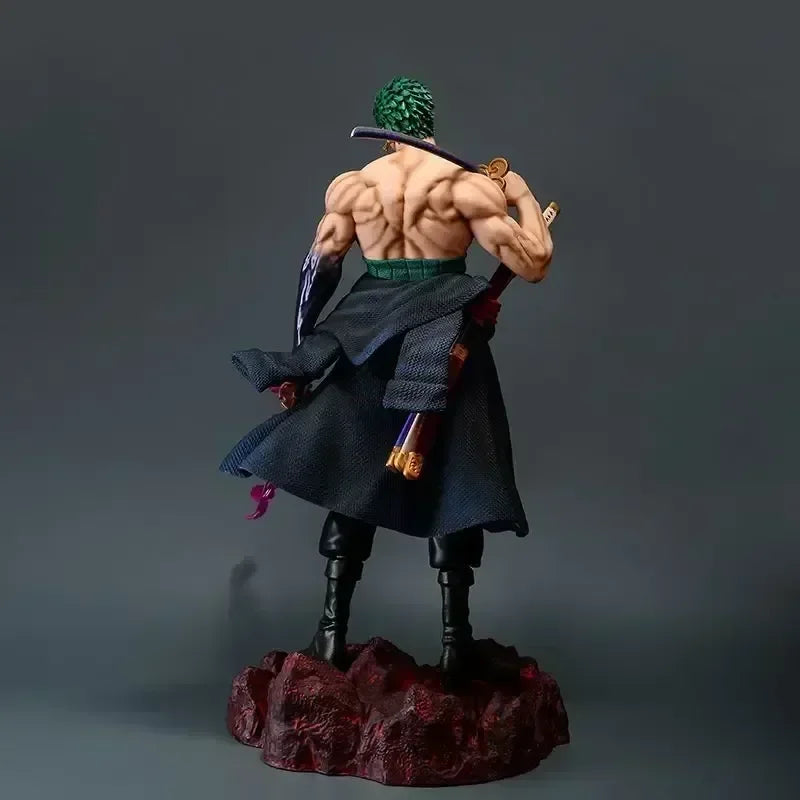 73 cm große Anime One Piece Roronoa Zoro Actionfigur aus PVC, Kampf-Statue, Roronoa Zoro Modell-Sammlerpuppe, Spielzeug für Jungen, Geschenk