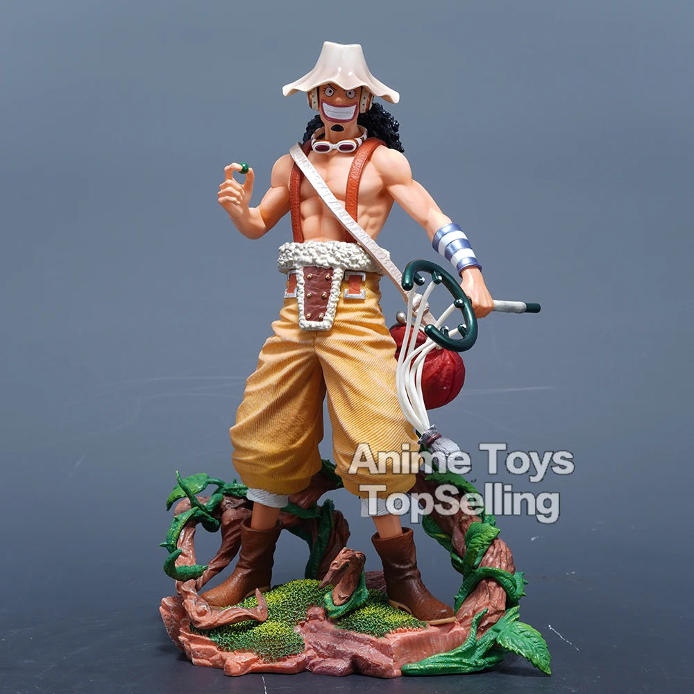 25cm/9.8in Anime Figure One Piece Figure Usopp Figure Luffy PVC Statue Collectible Model Toys Gifts