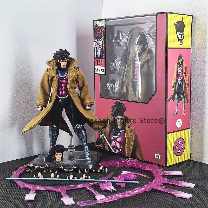 CT Toys X-Men Gambit Action Figure 17cm Movable PVC Collection COMIC Ver. Mafex 131 X Men Remy Etienne LeBeau Figurine Model Toy