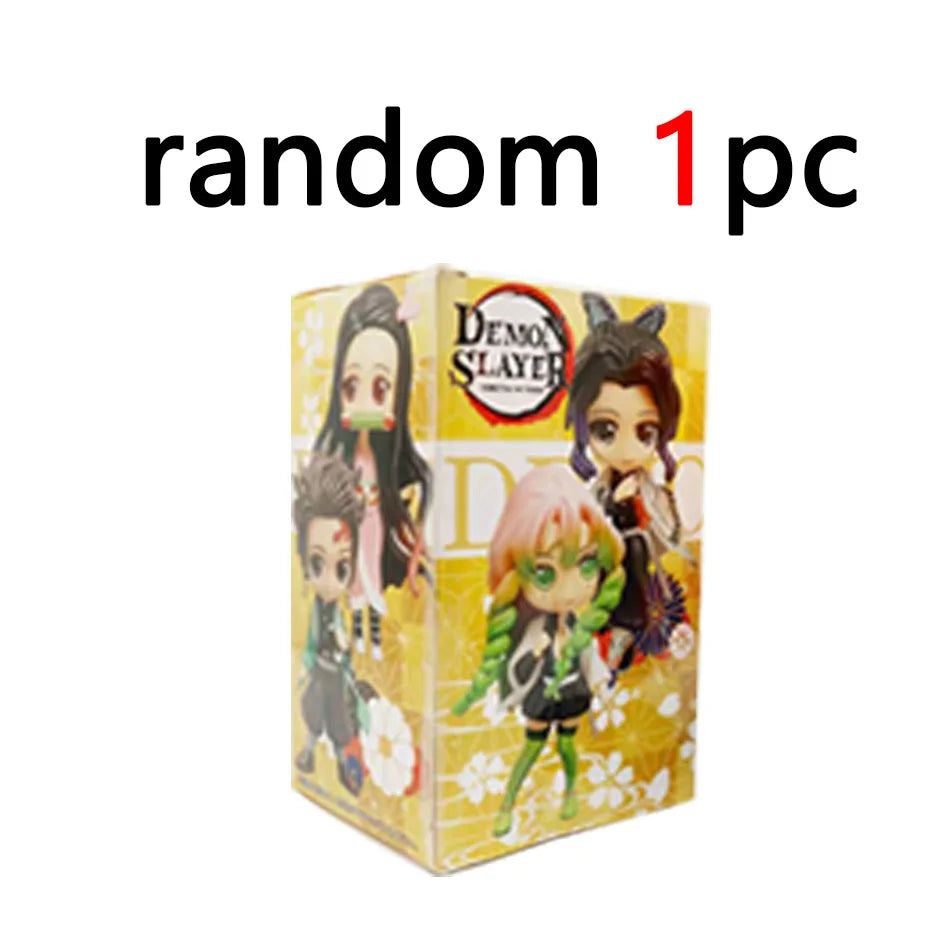 Demon Slayer Q Version Anime Figures 8Pcs Set Tanjiro Nezuko Hashira Collection PVC Model Birthday Christmas Gift for Kids
