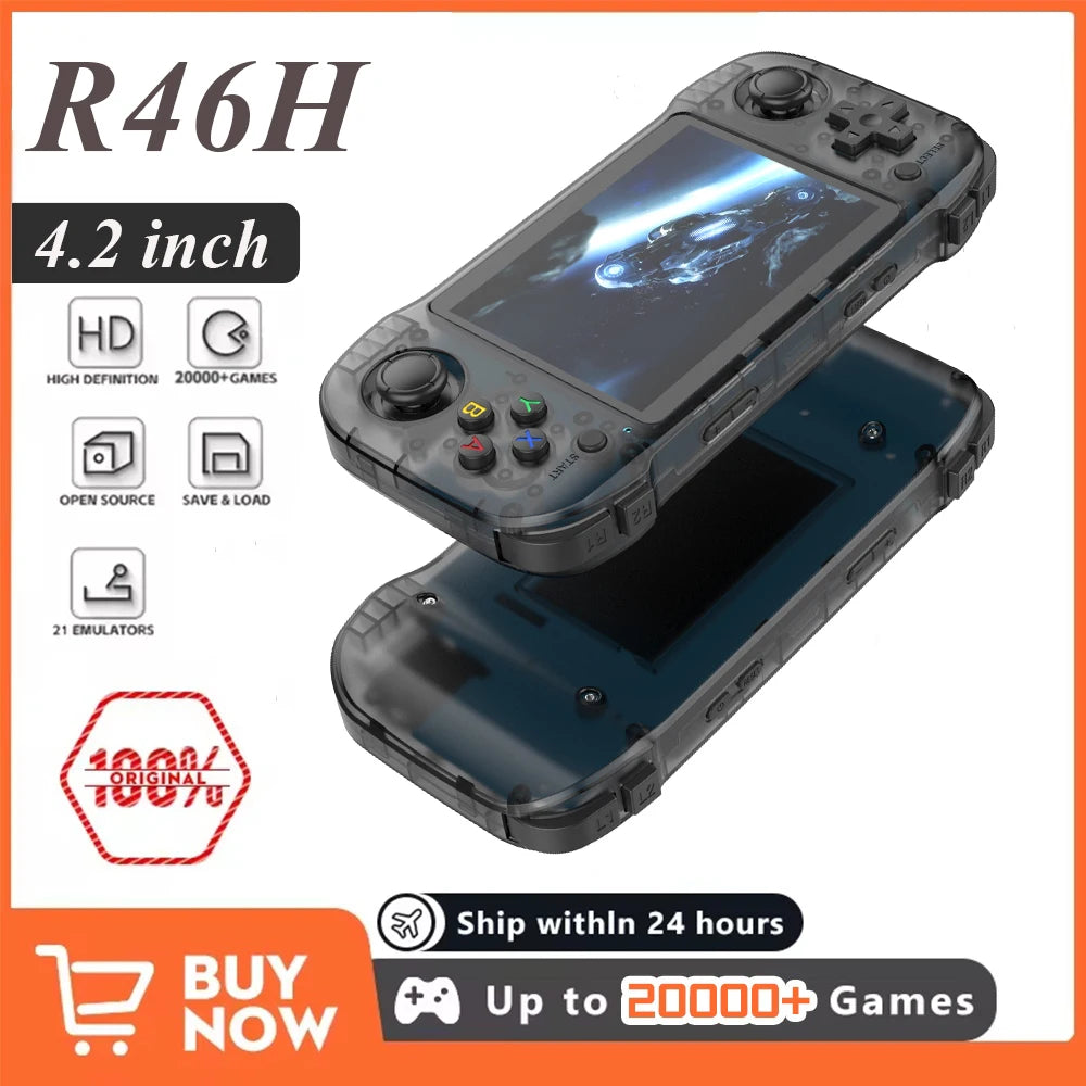 R46H Retro-Handheld-Spielekonsole Open-Source Integriertes WLAN 1024*768 4,2 Zoll IPS-Bildschirm Pocket Video Movie Player Jungengeschenk