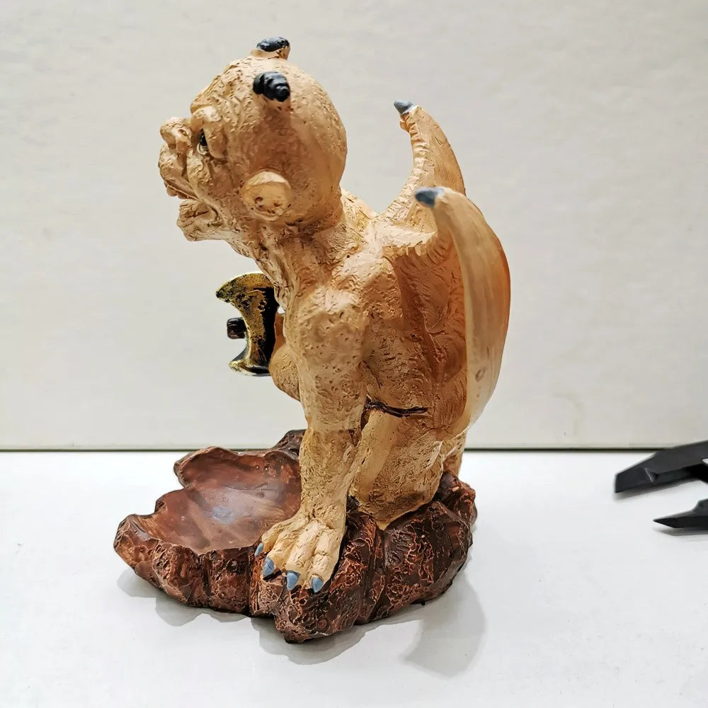 Gargoyle Resin Craft  Stone Monster Ball Holder   Crystal Ball  Mineral Specimen Stand  Decorative Ornament  Gift