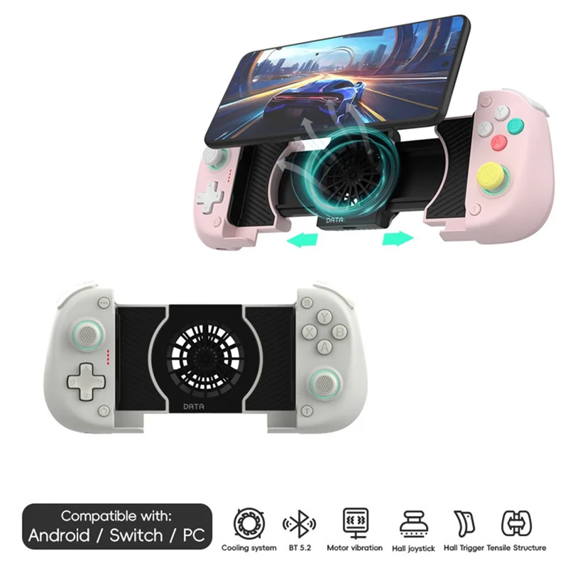 【SLEEK 】X3 Bluetooth Wireless Game Controller With Cooling Fan For Switch/OLED For PUBG Mobile For Android/IOS PC Dual Hall Joys