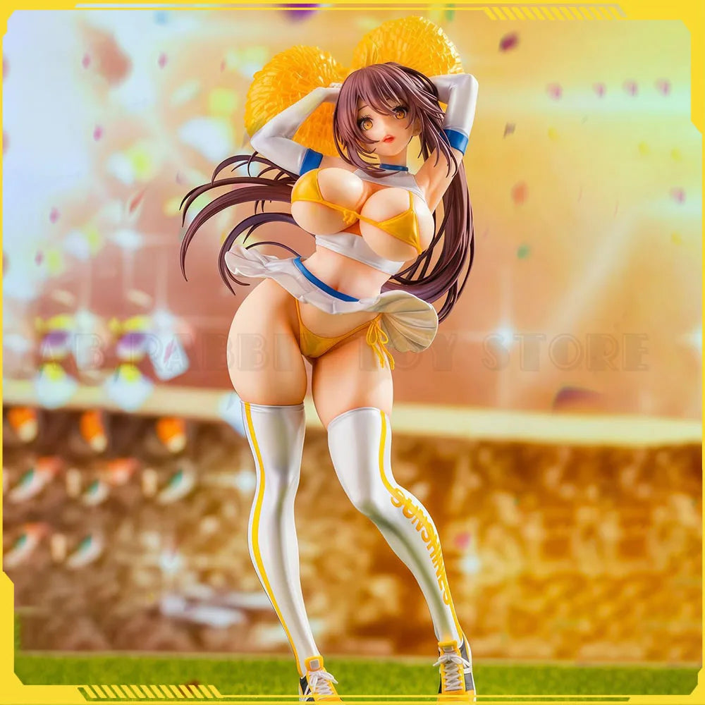 25cm Japanese Anime Sunshine Cheerleader Figure Sexy Girl Figurine Gk Statue Model Doll Collection Room Decora Desk Toys Gift