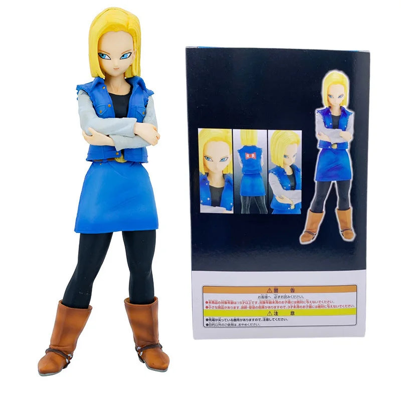 24CM Аниме Dragon Ball Z Android 17 18 Фигура Android 18 PVC екшън фигурки Колекция Модел играчки за деца Коледни подаръци