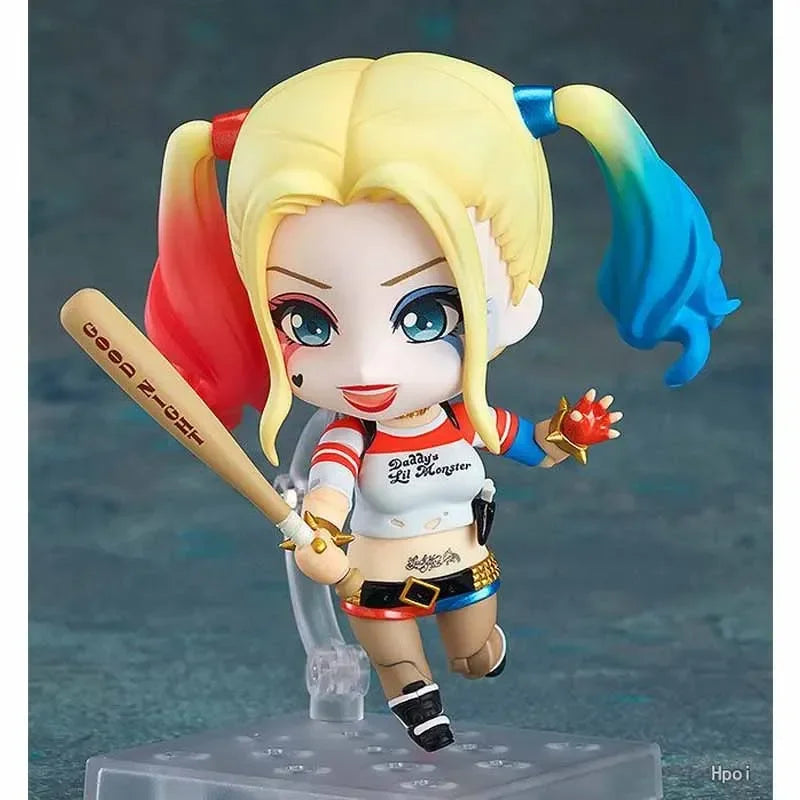 10cm Anime Harley Quinn The Joker Joints Can Move Replaceable Q Version Action Figures PVC Model Statue Desk Decoration Toy Gift