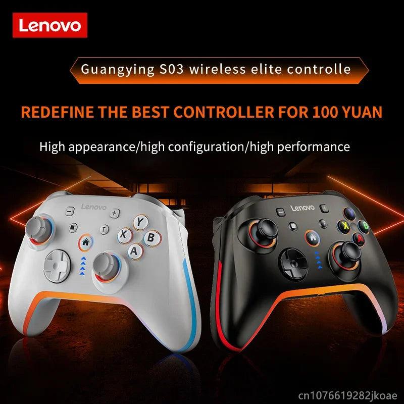 Lenovo S03 Gamepad Wireless Bluetooth Gaming Controller Hall Trigger Joystick Mecha-Tactile Buttons For Switch PC Android IOS