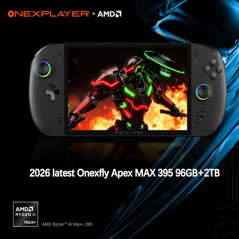 2026 latest Onexfly Apex AMD Ryzen AI Max+ 395 96GB LPDDR5/M.2 2280 PCIE 4.0 2TB 8" Pro-Gaming Display Built for  Gamers