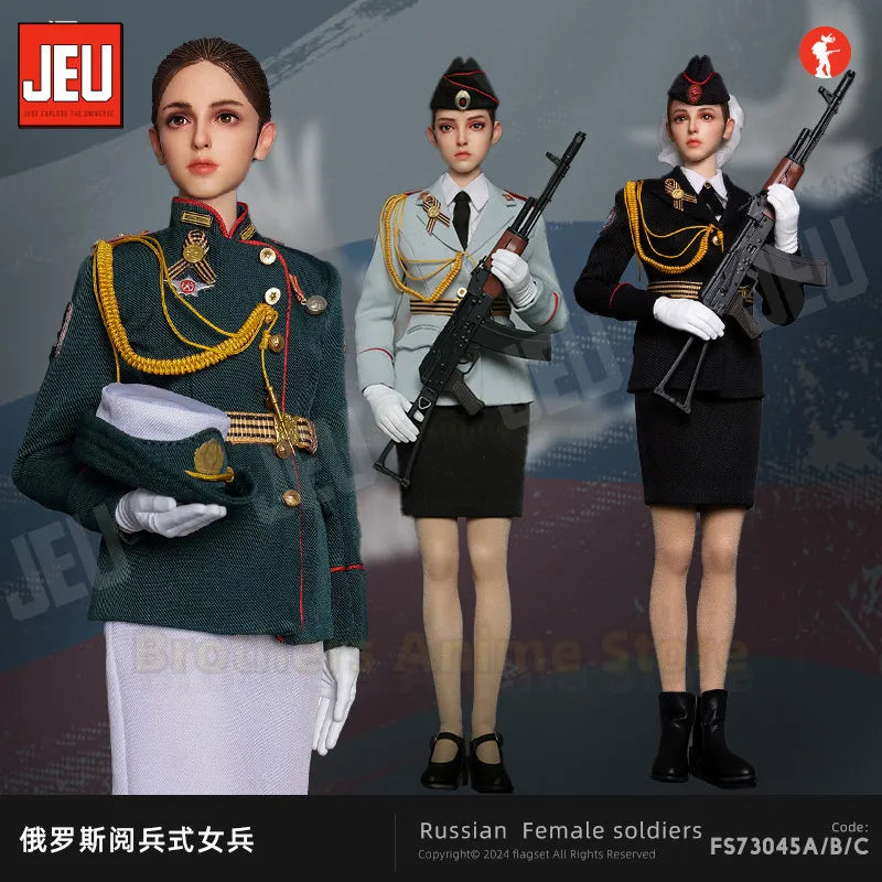 JEU [Ready Stock] FLAGSET 1/6 Female Soldier Figure Model Russian Armed Forces Action Figure 73054