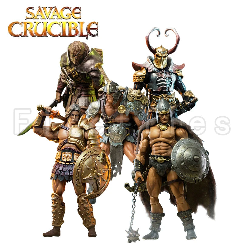 1/12 7inches Harbinger Studios Savage Crucible Action Figure Wave 2 Jaeger Nashom Krieger Whoman Barbarian Anime Model Gift