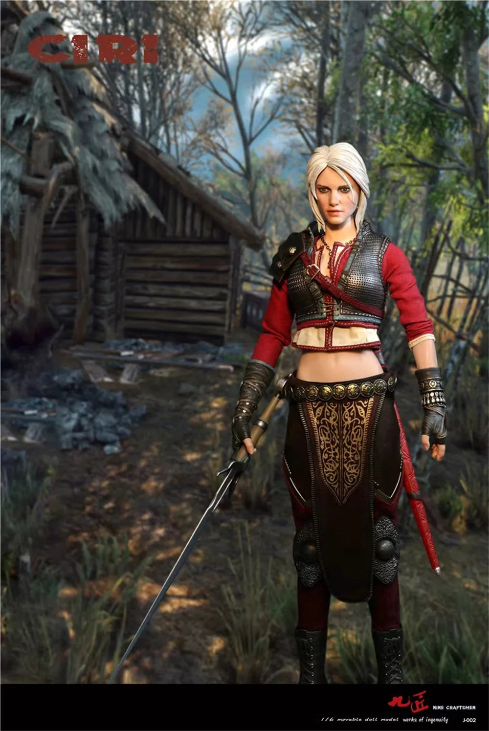 Nine J-002 Witch Female Girl CIRI Full Set Moveable Action Figure Armored Version Gift For Fans Collectable 1/6