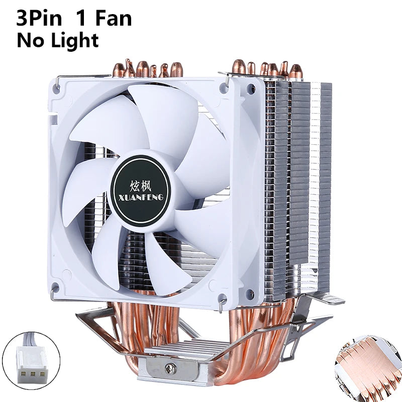 XUANFENG CPU Cooler Fan Computer x79 x99 Processor 2/4/6 Heat pipe 4pin/PWM Compatible LGA2011-3 2066 115x 1200 1700 AMD AM4 AM5