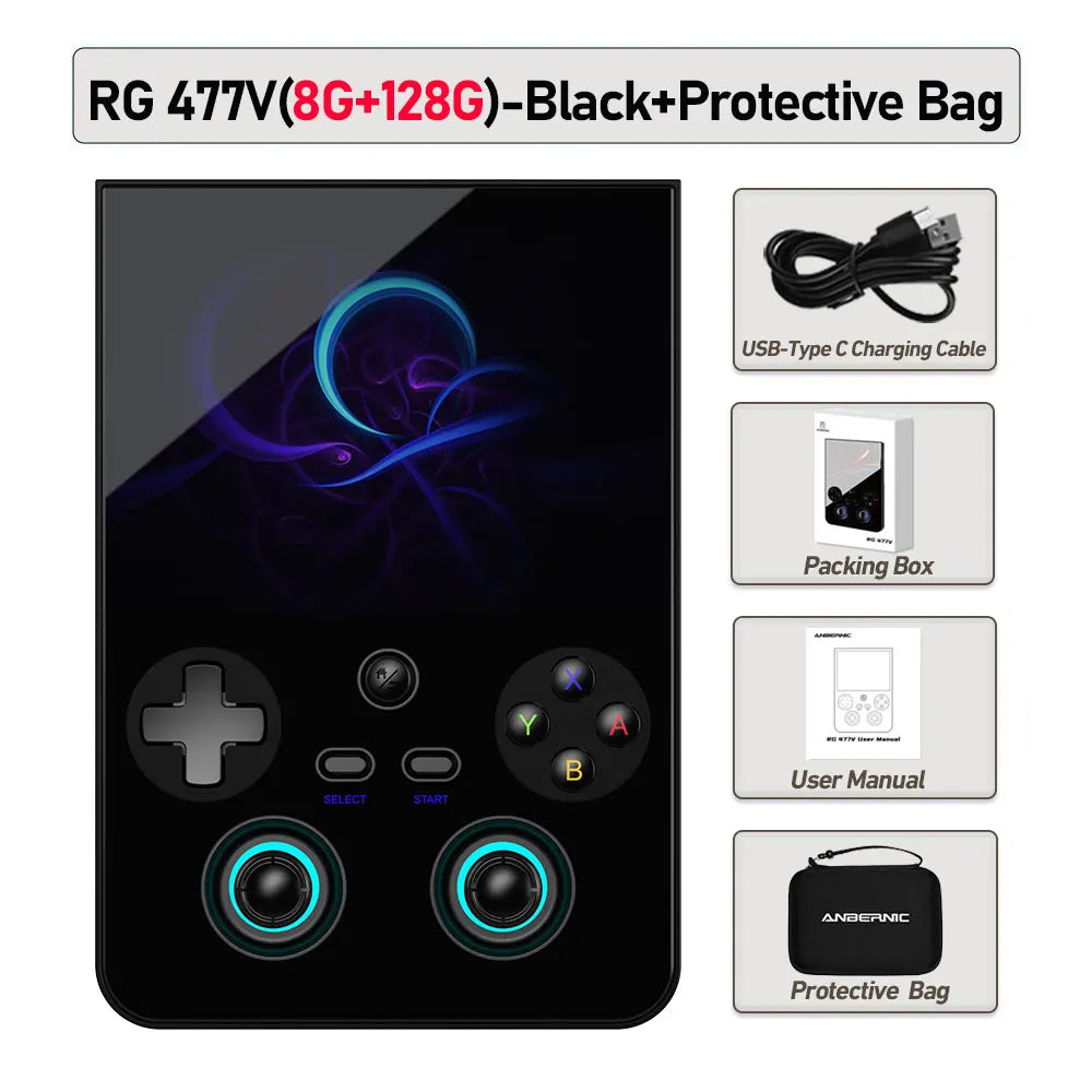 ANBERNIC RG477V Handheld Game Console 4.7" LTPS In-Cell Android 14 DSP Sound Effect Video Player Support AI RixelHK 1080p-DP Out