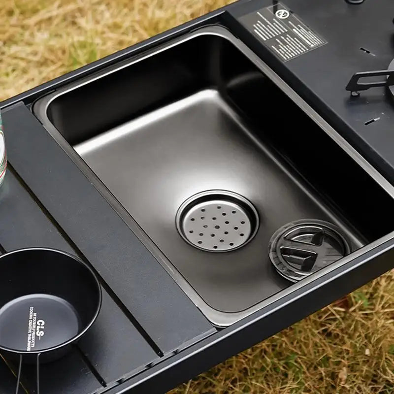 Camping IGT Table Sink 5.5L Stainless Steel Portable Picnic Wash Vegetables Sink Dishpan Washing Up Bowl With Drain Plug