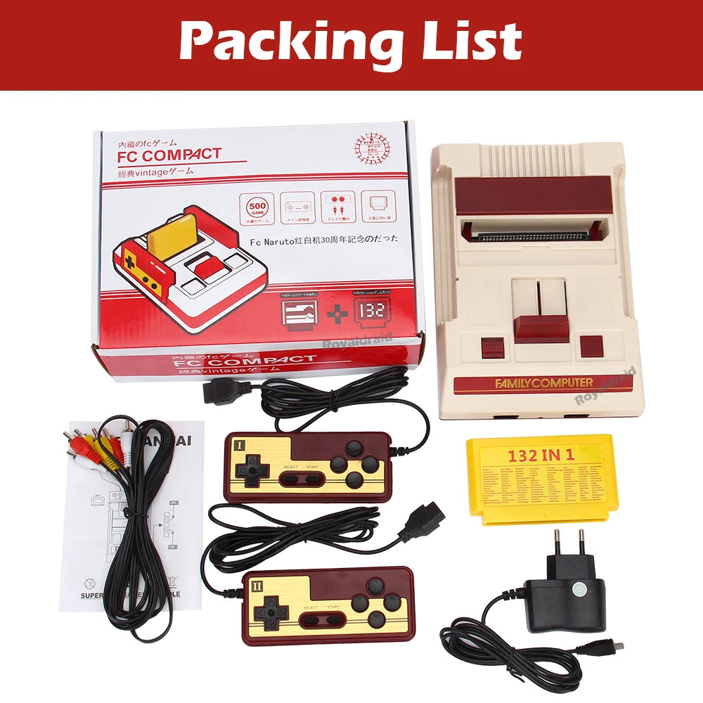 8-Bit-Videospielkonsole, integriert 500 klassische Spiele, Familiencomputer, TV-Spielkonsole, unterstützt Spielkassette für FC Retro Gaming