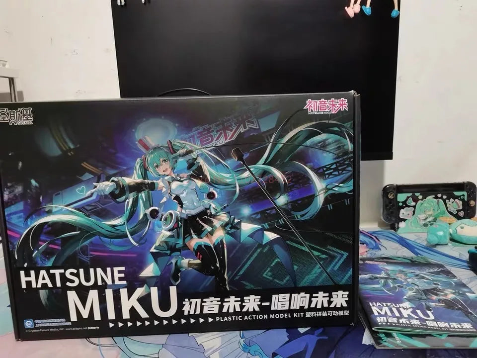 Genuine Hatsune Miku Sing To The Future Anime Action Figure With Color Changing Led Stage Lights Cute Collectible Toy Desktop