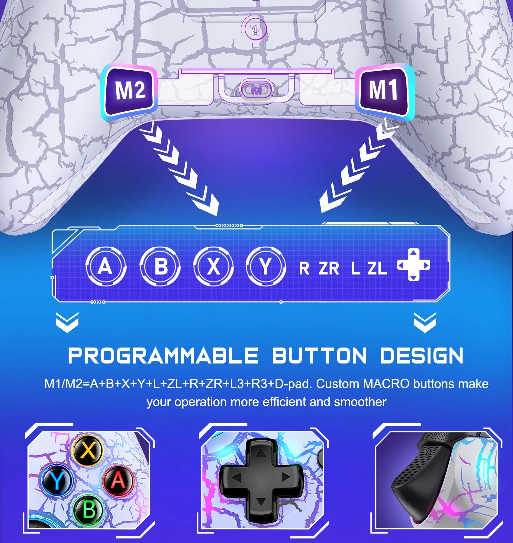 Wireless Controller For Switch/OLED/Lite For Android/IOS/PC with Programmable Keys Professional Lag-Free Gamepad