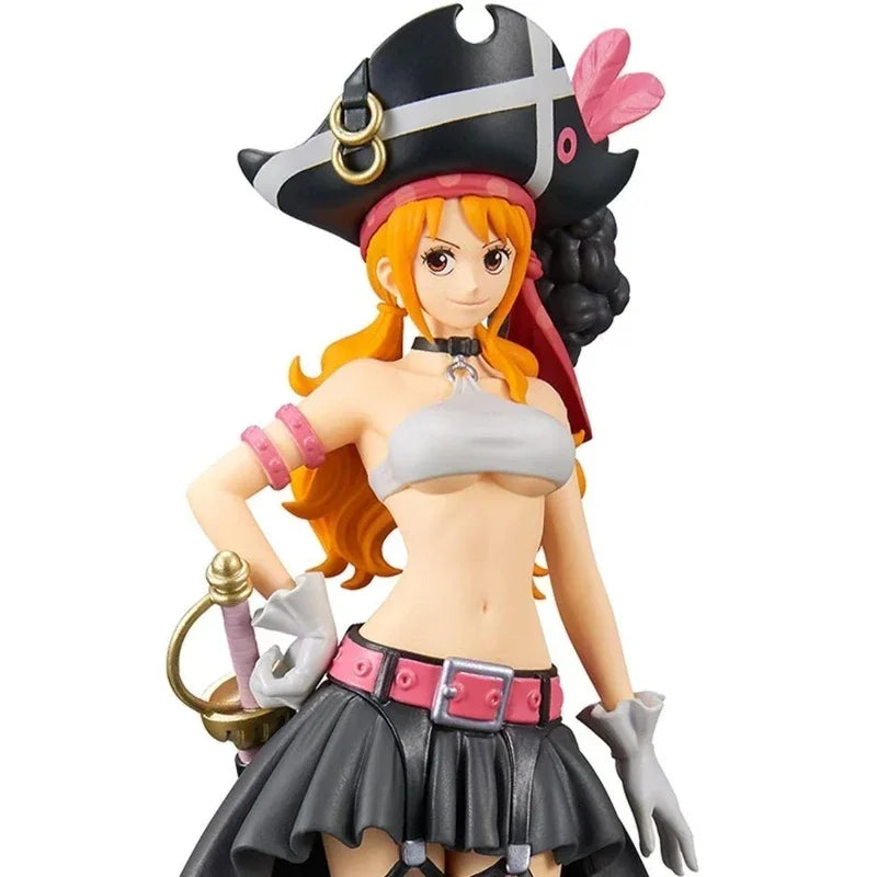 19CM Anime One Piece Nami Black Clothes Action Figure ONE PIECE FILM RED Dress Up Figurine PVC Collectible Model Toy Kid Gift