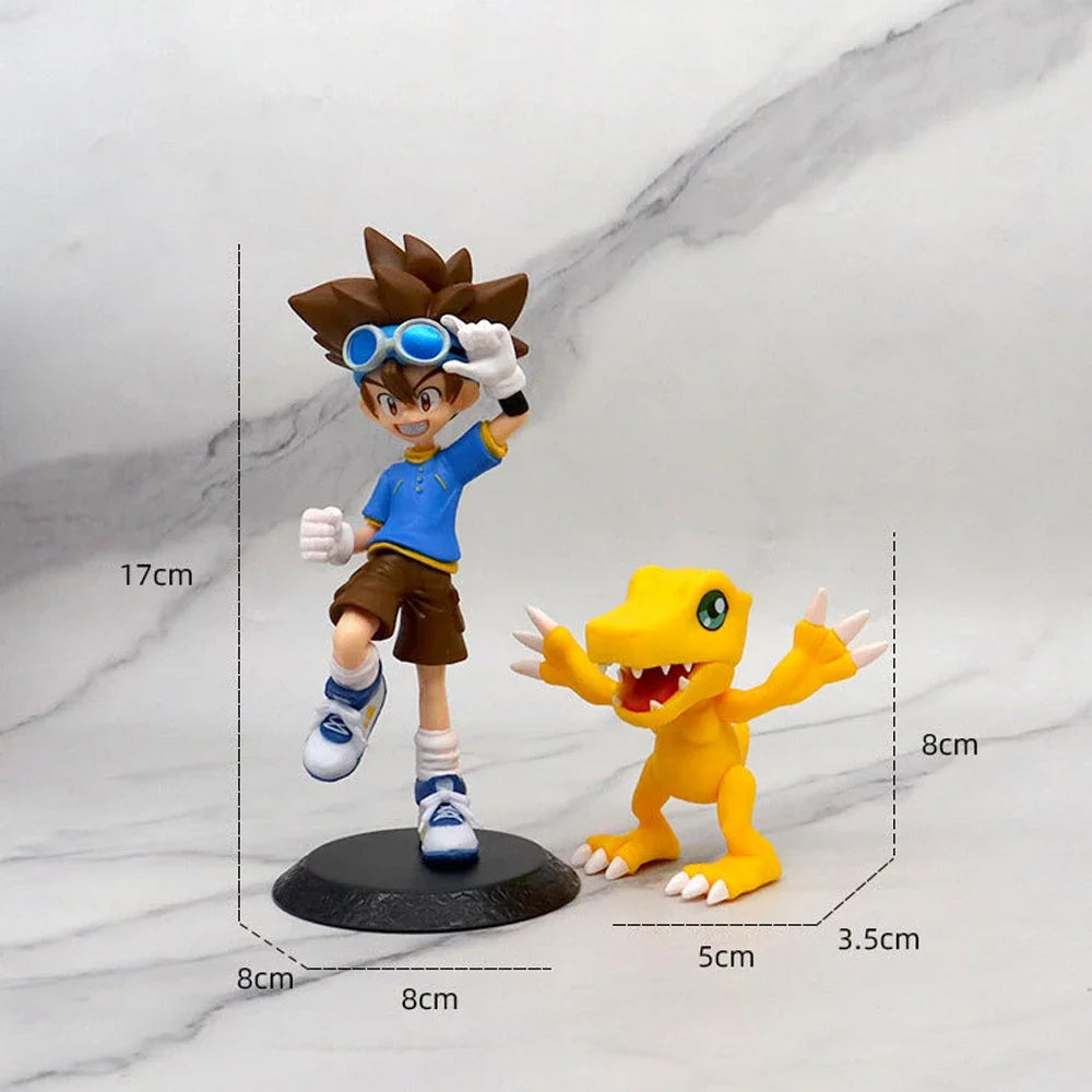 Digimon Adventure Figure 8-17cm Yagami Taichi Agumon Ishida Yamato Gabumon Yagami Hikari Tailmon Takaishi Takeru Patamon Anime