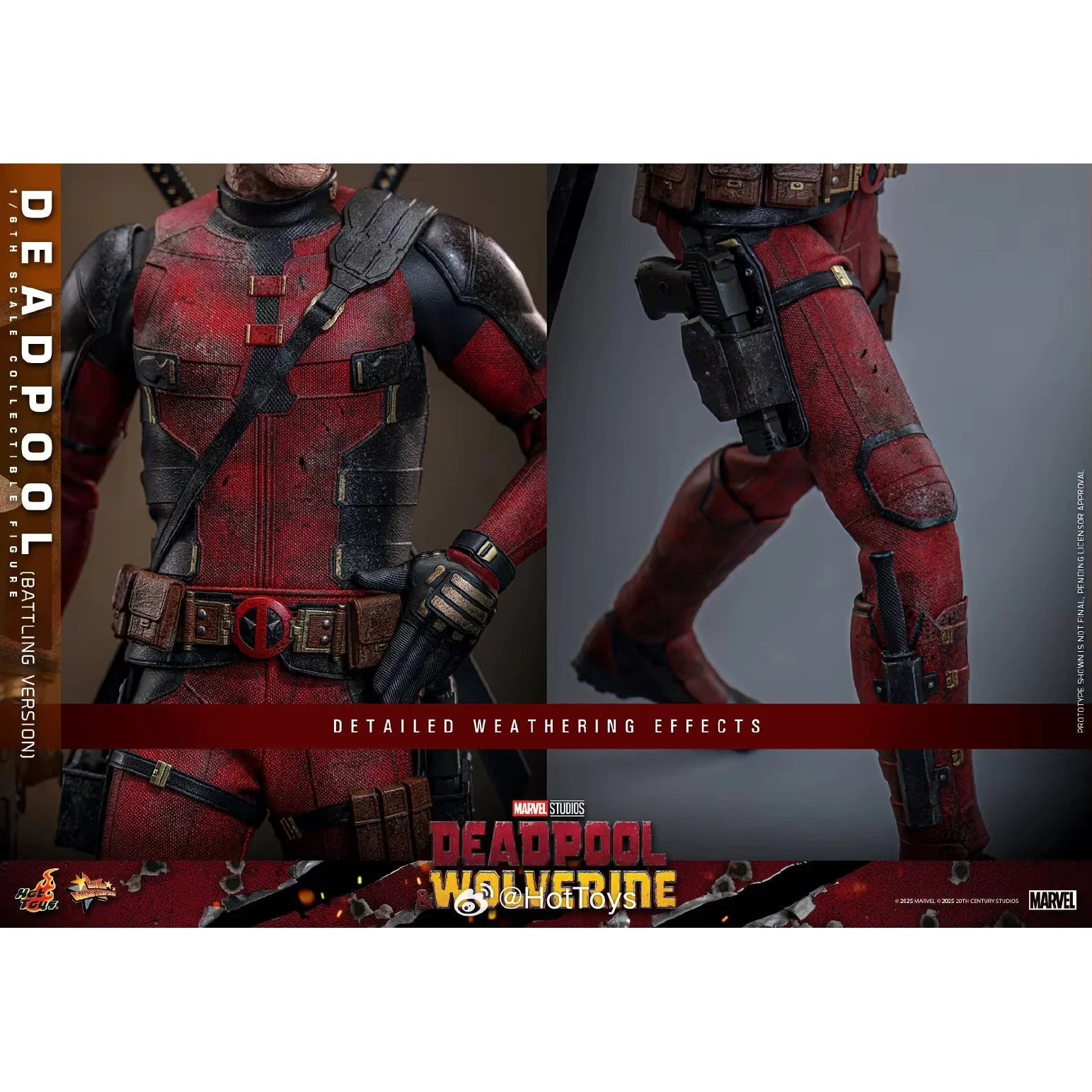Original 1/6 Scale Hottoys Mms782 "Deadpool And Wolverine" Deadpool Battle Version Action Figure Set Collectible Toy Holiday Gif