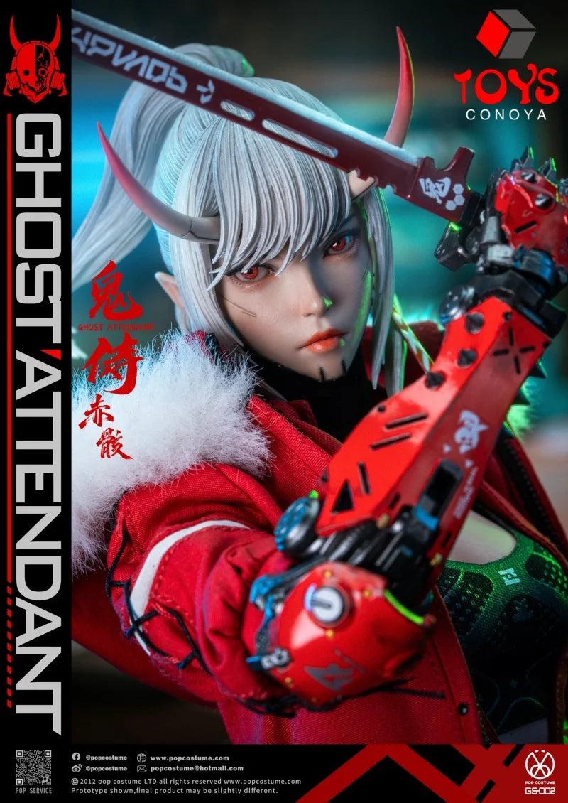 【2026 Q3】POP COSTUME GS-002 1/6 Ghost Attendant Red Remains Full Set Model 12'' Female Soldier Action Figure Toy Collectible