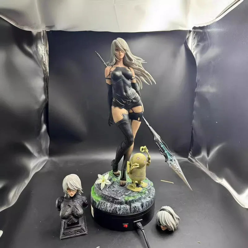 NieR:Automata Nier Battle Damaged Bust, Interchangeable Head Sculpt with Detailed Damage Effects, Collectible Gift