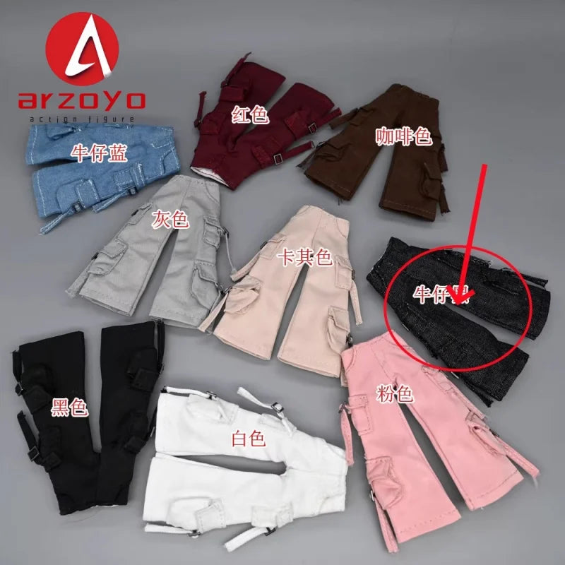 1/12 Scale KPOP style Female Work Pants Hip Hop Trousers Decoration Clothes Model Fit 6'' Romankey  Soldier Action Figure Body