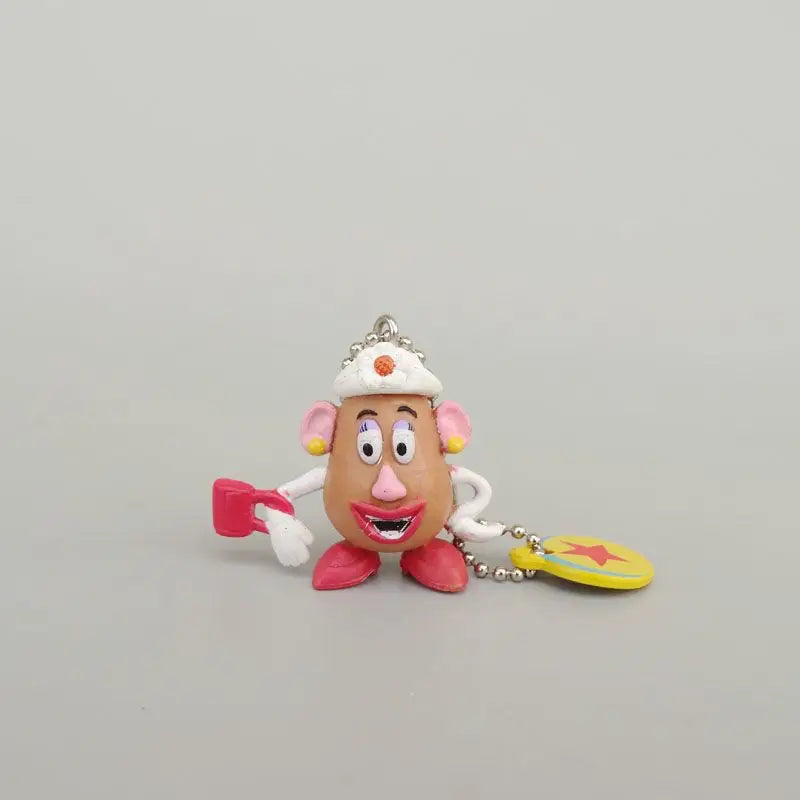 Disney Mr Potato Head Q Edition Keychain Creative High-value Anime Cartoon Cute Shape Potato Chips Cucumber Head Doll Decoration
