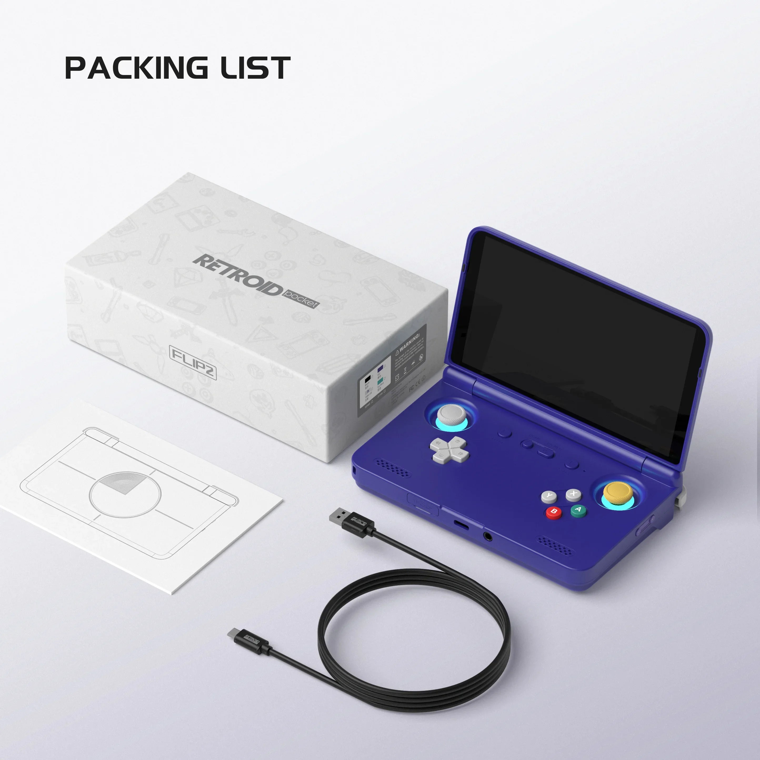 Retroid Pocket Flip2 Tragbarer Retro-Videospiel-Player 5,5'' AMOLED