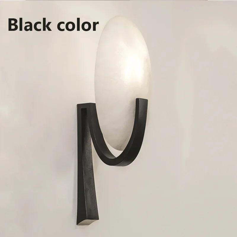 Nordic Luxury Copper Marble Wall lamp Sconce Postmodern Natural Stone wall light Bedroom Living Room led Decoration lighting