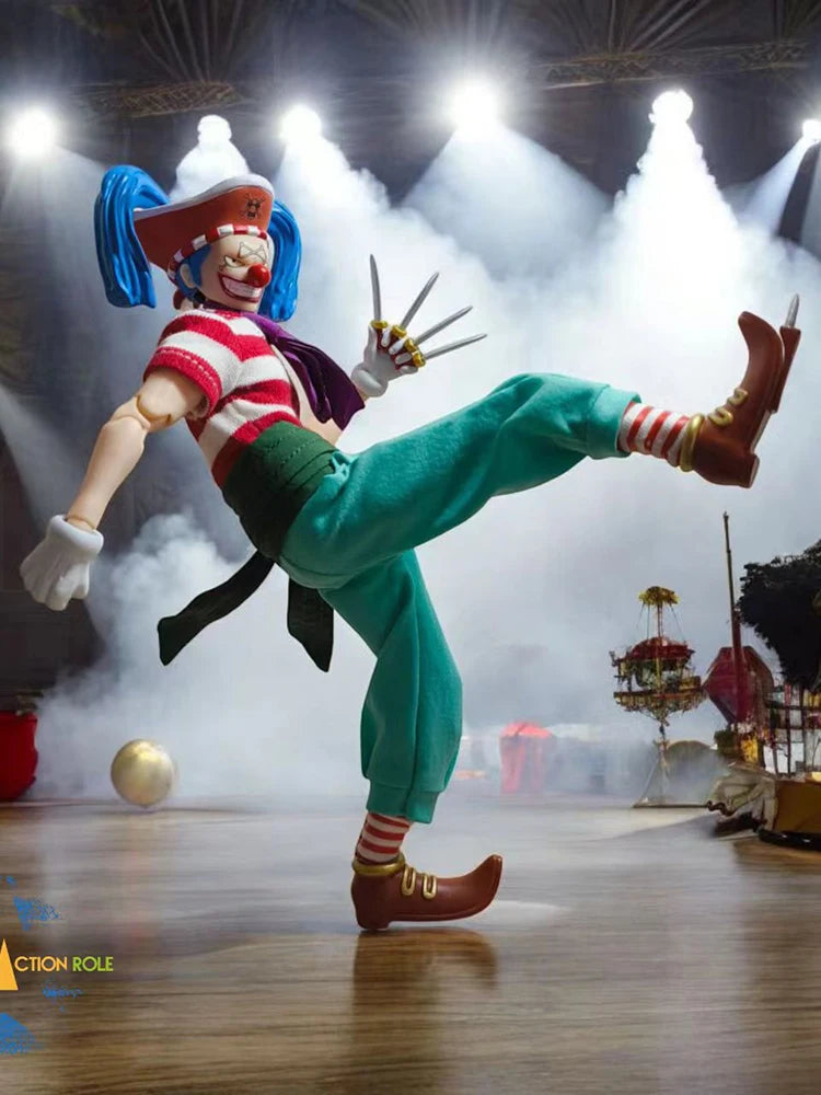 Action Role 1/12 Anime One Piece Cunning Clown Action Figure Collection Movable Body Design 6inch Male Soldier Model Toys Gift