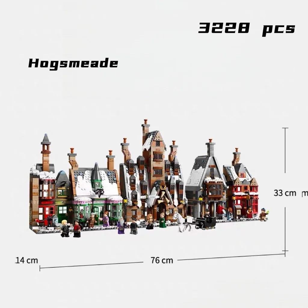 3228pcs Bricks Hogsmeade 76457 Building Blocks Winter Village Street View Model Assemble Toys Movie Children Christmas Gifts